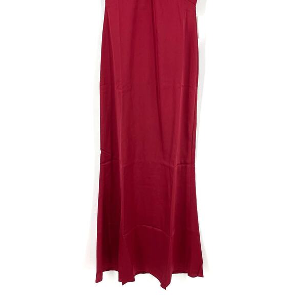 Show Me Your MuMu Rome Twist Gown Ruby Luxe Satin Small NWT - Picture 7 of 9